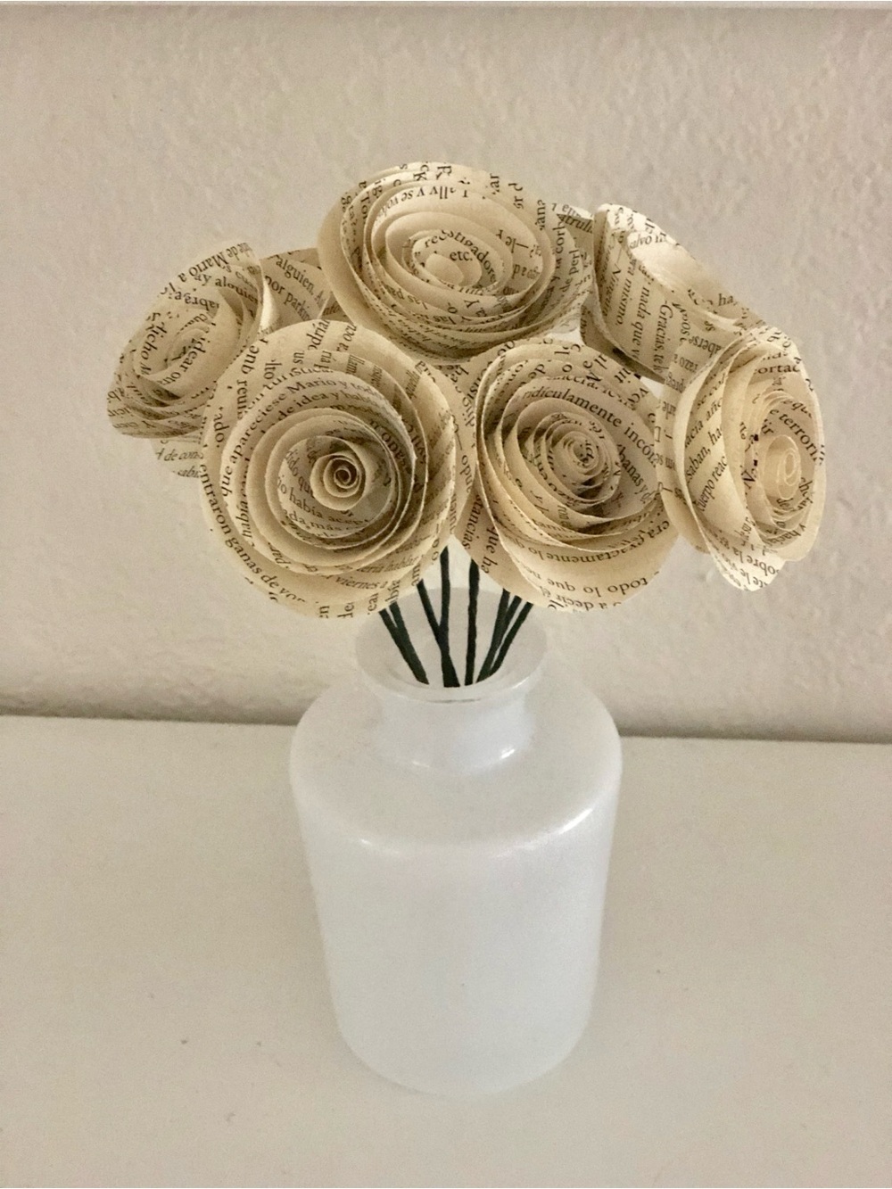 Handcrafted book Pages  Paper Rose Bouquet -